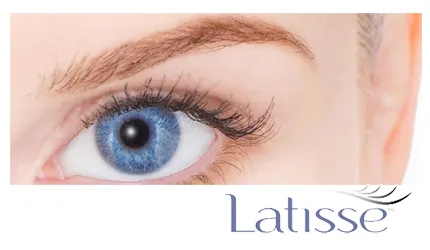 Woman's eye and the Latisse logo