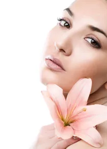 Woman holding a flower