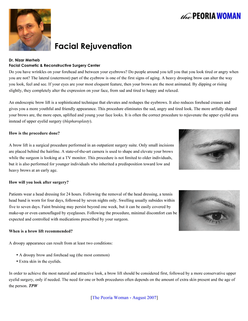 The Peoria Woman Magazine March 2007 Issue - Facial Rejuvenation