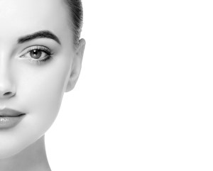 a woman's half face