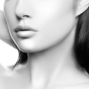 a woman's lower face